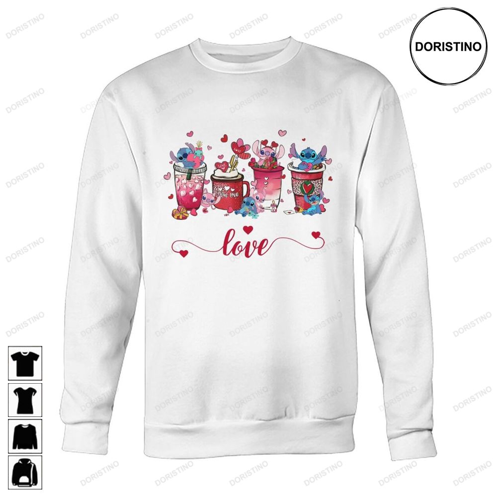 Stitch Valentine Love Shirt Coffee Latte Awesome Shirts